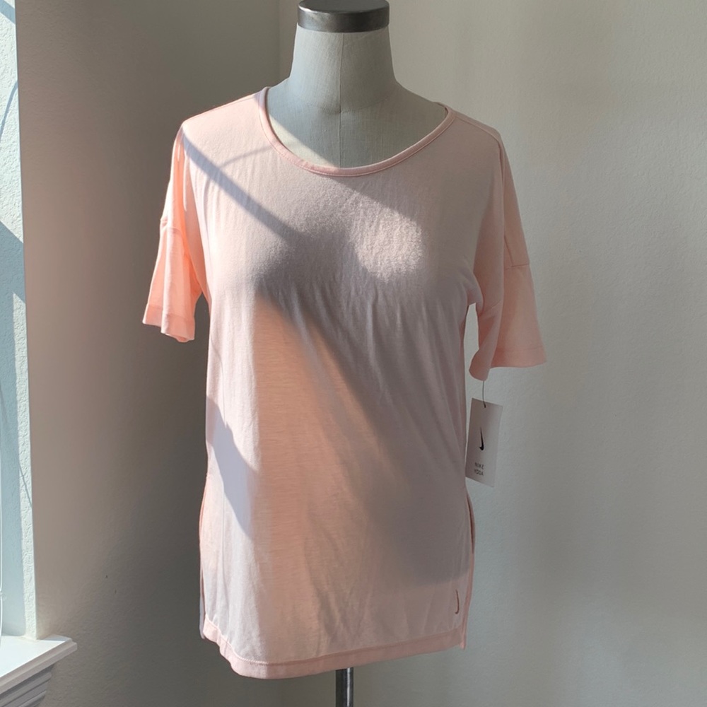 Nike Yoga Dri-Fit pink short sleeve shirt NWT gym activewear